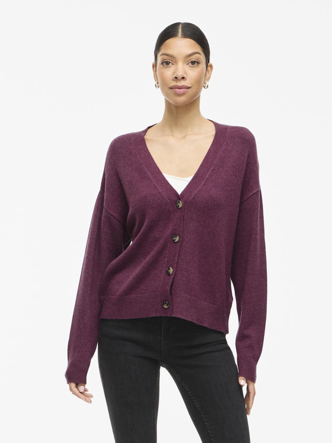 VIRIL Knit Cardigan - Fig - VERO MODA & VILA Bergvik